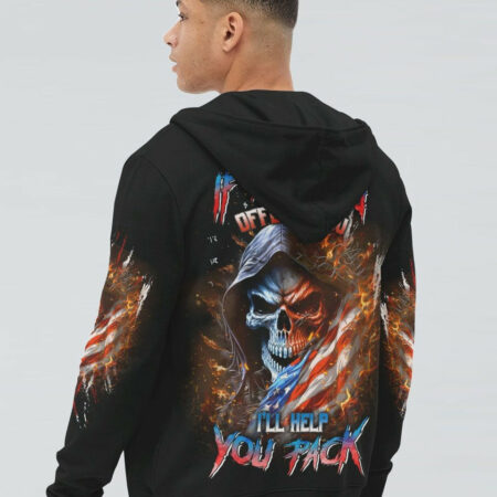 IF THIS FLAG OFFENDS YOU I'LL HELP YOU PACK SKULL ALL OVER PRINT - YHLN1104234