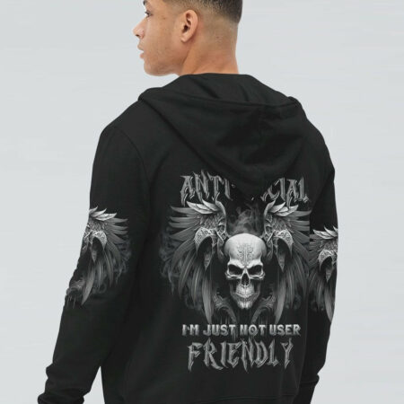 I'M NOT ANTI-SOCIAL SKULL ALL OVER PRINT - YHNT3003233