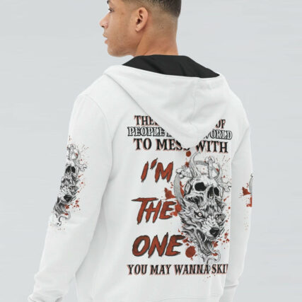 I'M THE ONE YOU MAY WANNA SKIP WOLF SKULL ALL OVER PRINT - TLNZ0604233