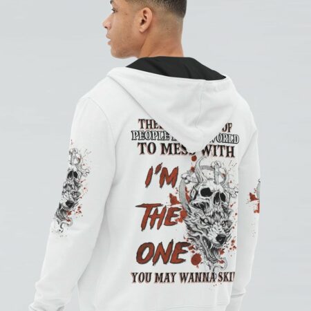 I'M THE ONE YOU MAY WANNA SKIP WOLF SKULL ALL OVER PRINT - TLNZ0604233