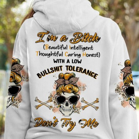 I'M A B DON'T TRY ME LEOPARD MESSY BUN ALL OVER PRINT - TLTR2503232