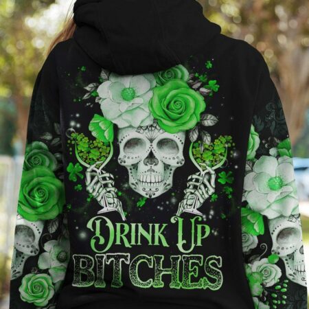 DRINK UP B SUGAR SKULL ROSE PATRICK'S DAY ALL OVER PRINT - TLNZ3001231