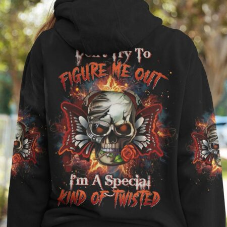 DON'T TRY TO FIGURE ME OUT SKULL BUTTERFLY ALL OVER PRINT - TLTW2303234