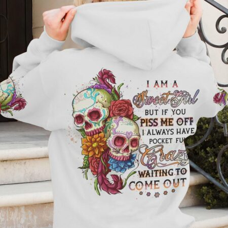 I AM A SWEET GIRL FLOWER SKULL ALL OVER PRINT - YHHN3001231