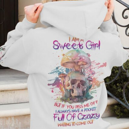 I AM A SWEET GIRL MUSHROOMS SKULL ALL OVER PRINT - YHHG0202231
