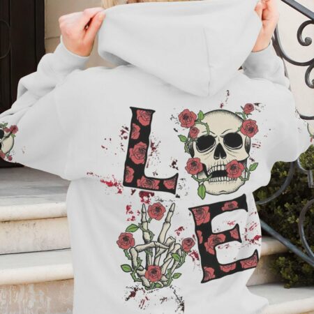 LOVE SKULL ROSE ALL OVER PRINT - TLTW0803232