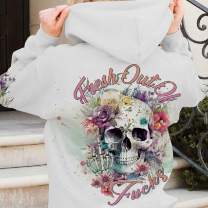FRESH OUT OF F FLOWER SKULL ALL OVER PRINT - YHDU2403233