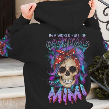 IN A WORLD FULL OF GRANDMAS PURPLE MESSY BUN ALL OVER PRINT - TLTR2802233