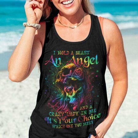 I HOLD A BEAST AN ANGEL SKULL GIRL TIE DYE ALL OVER PRINT - TLNO0103231