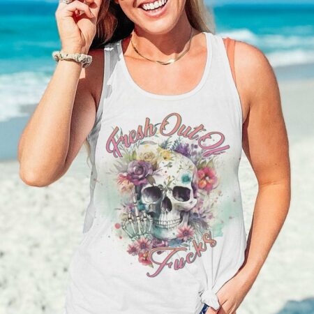 FRESH OUT OF F FLOWER SKULL ALL OVER PRINT - YHDU2403233