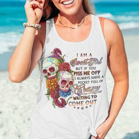 I AM A SWEET GIRL FLOWER SKULL ALL OVER PRINT - YHHN3001231