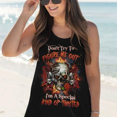 DON'T TRY TO FIGURE ME OUT SKULL BUTTERFLY ALL OVER PRINT - TLTW2303234