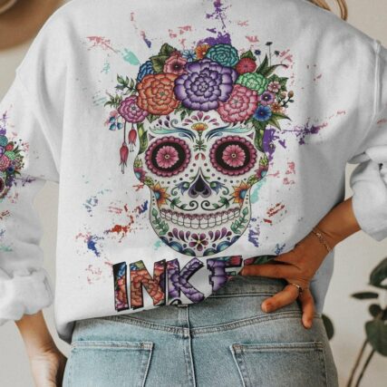 INKED MAMA FLOWER SUGAR SKULL ALL OVER PRINT - TLTW2302233