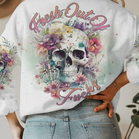 FRESH OUT OF F FLOWER SKULL ALL OVER PRINT - YHDU2403233