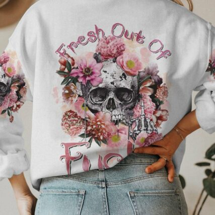 FRESH OUT OF F FLORAL SKULL ALL OVER PRINT - TLTR2102232