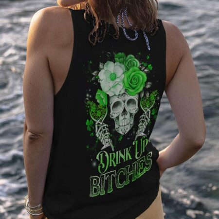 DRINK UP B SUGAR SKULL ROSE PATRICK'S DAY ALL OVER PRINT - TLNZ3001231