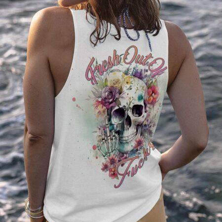 FRESH OUT OF F FLOWER SKULL ALL OVER PRINT - YHDU2403233