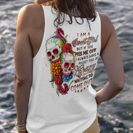 I AM A SWEET GIRL FLOWER SKULL ALL OVER PRINT - YHHN3001231
