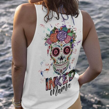 INKED MAMA FLOWER SUGAR SKULL ALL OVER PRINT - TLTW2302233