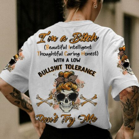 I'M A B DON'T TRY ME LEOPARD MESSY BUN ALL OVER PRINT - TLTR2503232