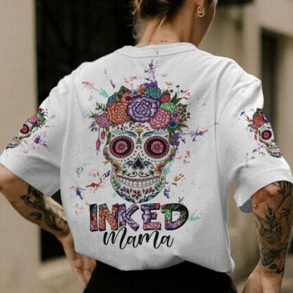 INKED MAMA FLOWER SUGAR SKULL ALL OVER PRINT - TLTW2302233