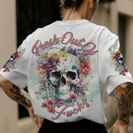 FRESH OUT OF F FLOWER SKULL ALL OVER PRINT - YHDU2403233