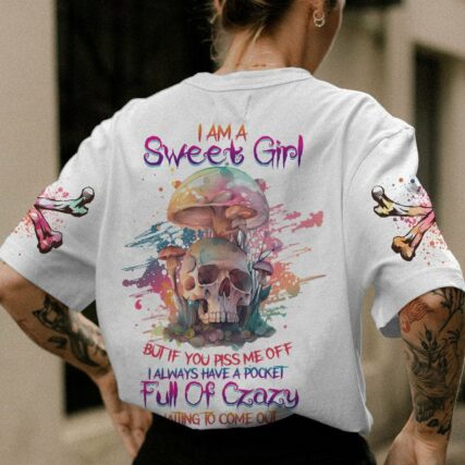I AM A SWEET GIRL MUSHROOMS SKULL ALL OVER PRINT - YHHG0202231