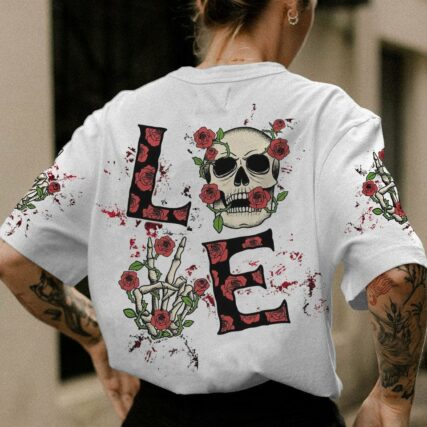 LOVE SKULL ROSE ALL OVER PRINT - TLTW0803232