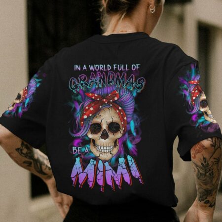 IN A WORLD FULL OF GRANDMAS PURPLE MESSY BUN ALL OVER PRINT - TLTR2802233