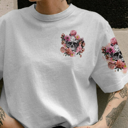 FRESH OUT OF F FLORAL SKULL ALL OVER PRINT - TLTR2102232
