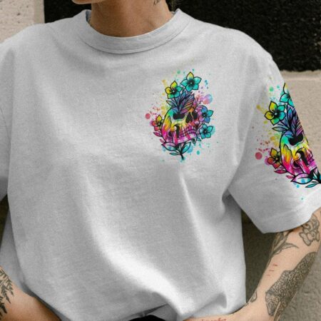 I'VE COME TO A POINT FLOWER SKULL ALL OVER PRINT - YHHN2202234