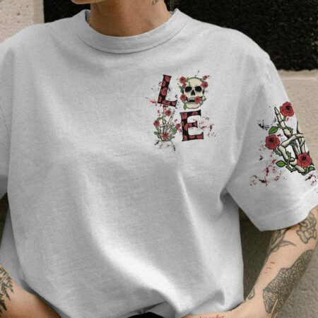 LOVE SKULL ROSE ALL OVER PRINT - TLTW0803232