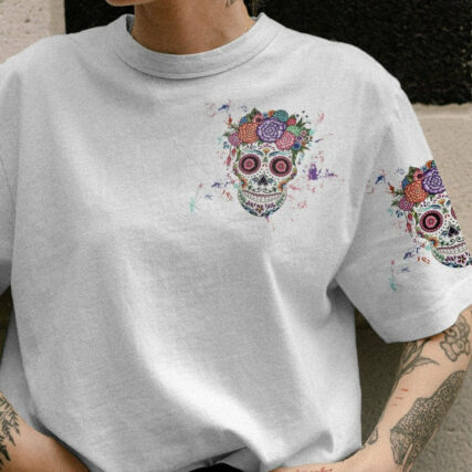 INKED MAMA FLOWER SUGAR SKULL ALL OVER PRINT - TLTW2302233