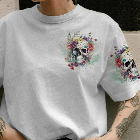 FRESH OUT OF F FLOWER SKULL ALL OVER PRINT - YHDU2403233