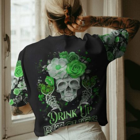 DRINK UP B SUGAR SKULL ROSE PATRICK'S DAY ALL OVER PRINT - TLNZ3001231