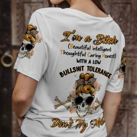 I'M A B DON'T TRY ME LEOPARD MESSY BUN ALL OVER PRINT - TLTR2503232
