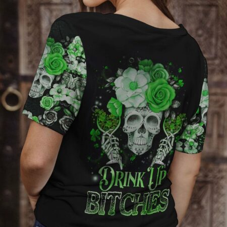 DRINK UP B SUGAR SKULL ROSE PATRICK'S DAY ALL OVER PRINT - TLNZ3001231
