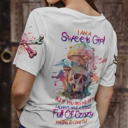 I AM A SWEET GIRL MUSHROOMS SKULL ALL OVER PRINT - YHHG0202231
