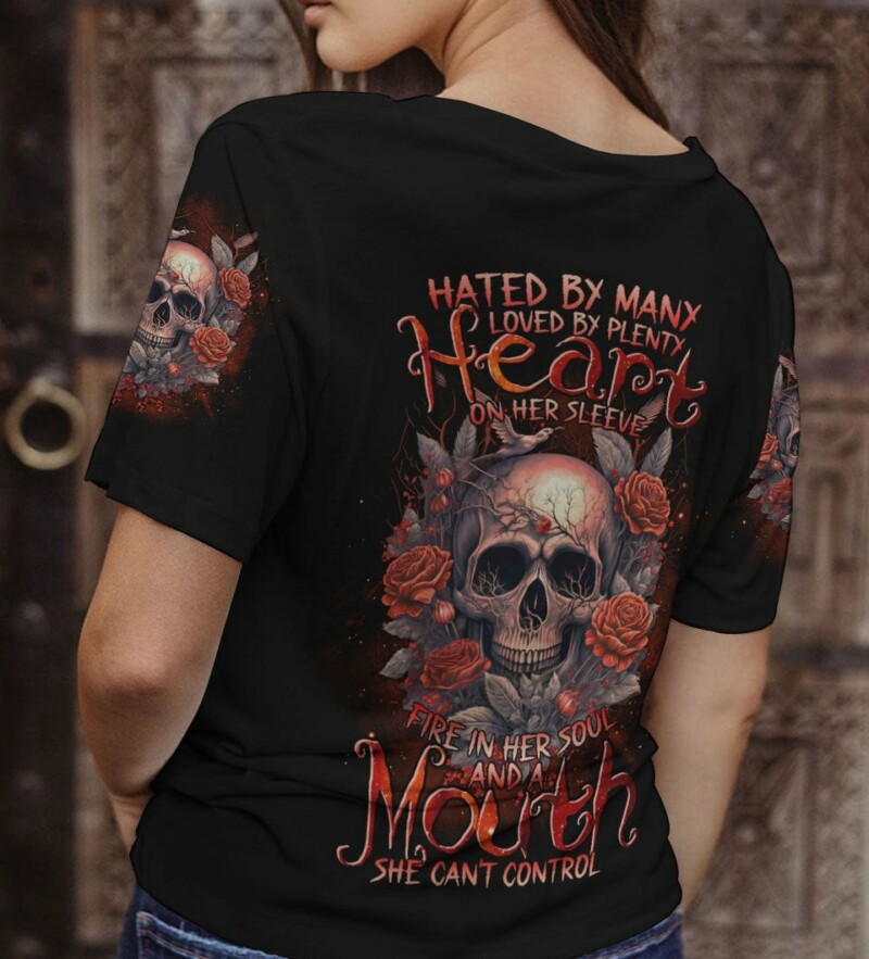 A MOUTH SHE CAN'T CONTROL SKULL ROSE ALL OVER PRINT - TLTR2103234