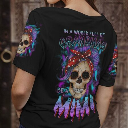 IN A WORLD FULL OF GRANDMAS PURPLE MESSY BUN ALL OVER PRINT - TLTR2802233
