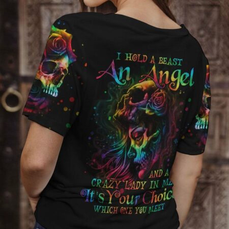 I HOLD A BEAST AN ANGEL SKULL GIRL TIE DYE ALL OVER PRINT - TLNO0103231