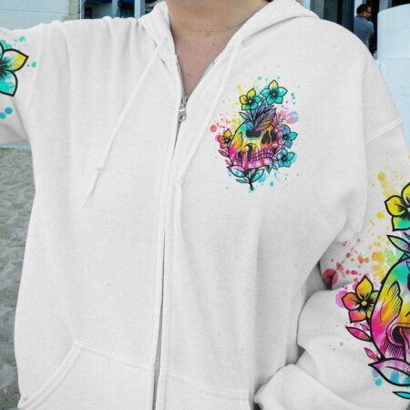 I'VE COME TO A POINT FLOWER SKULL ALL OVER PRINT - YHHN2202234