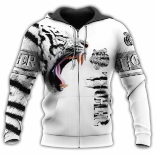 Tiger White Tiger Skin In White - Hoodie - Owl Ohh - Owl Ohh