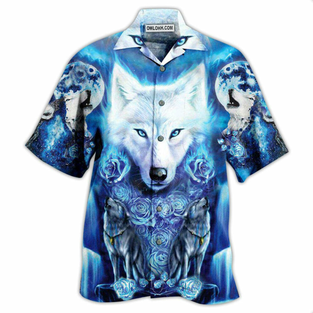 Wolf Blue Cool - Hawaiian Shirt - Owl Ohh - Owl Ohh