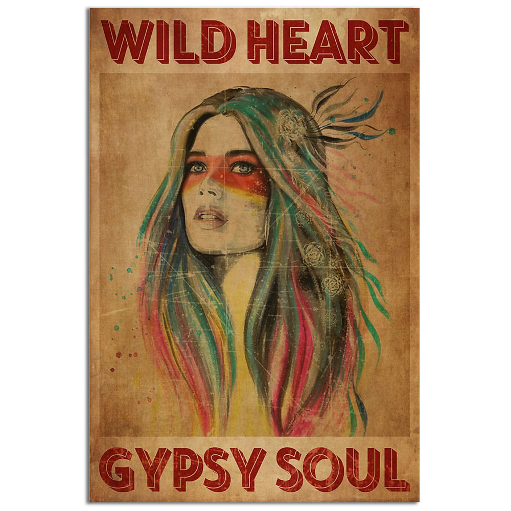 Native Girl Wild Heart Gypsy Soul - Vertical Poster - Owl Ohh - Owl Ohh