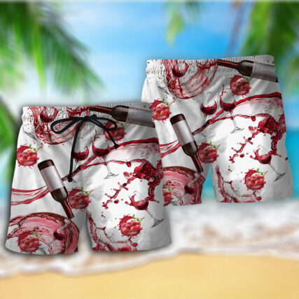 Wine Red Wine Chill Tonight - Beach Short - Owl Ohh