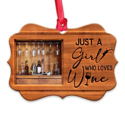 Wine Lover Christmas Cool Personalized - Horizontal Ornament - Owl Ohh - Owl Ohh