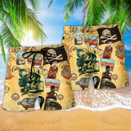 Wine And Skull My Life Cool - Beach Short - Owl Ohh - Owl Ohh