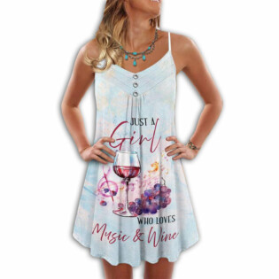 Wine And Summer Vibes Who Loves Music And Wine - Summer Dress - Owl Ohh - Owl Ohh