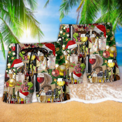 Wine For A Christmas Night Grape - Beach Short - Owl Ohh - Owl Ohh